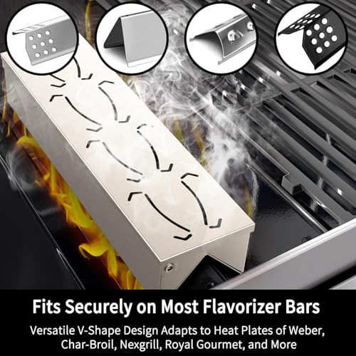 Caja ahumadora para parrilla, caja de ahumador resistente, accesorios de parrilla de acero inoxidable con práctica tapa de bisagra para una máxima producción de humos - imagen 7