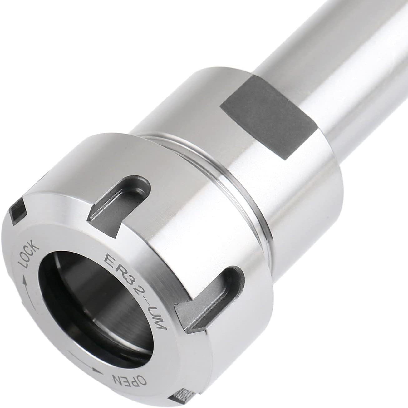 Accusize Industrial Tools ER32 Collet Chuck Extension Rod, 1.96 in. Shank Length, 1 in. Straight Shank Alloy Steel, 0223-0212
