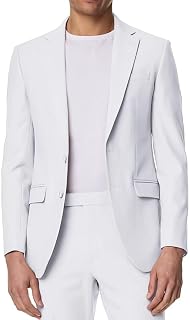 Mens White Suit Dinner Jacket 2 Piece Wedding Suits Formal Tuxedo Slim Fit Men's Suits & Sport Coats Size XL