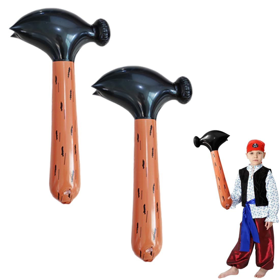 2 Pcs Large Inflatable Hammer for Kids Fun Toy for Pool and Bath Parties Costume Accessory Funny Cosplay