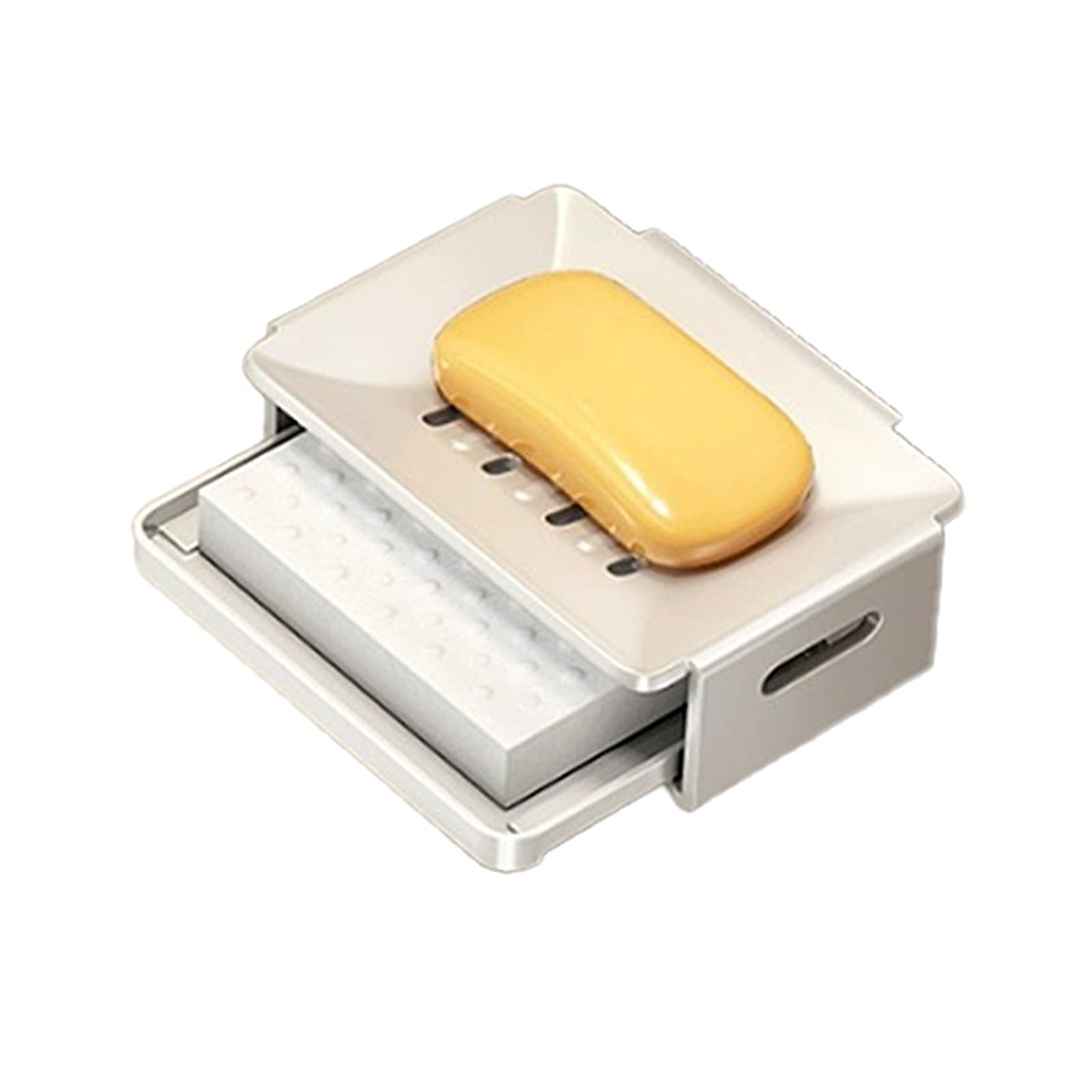 Jazuaiao Mellow White Not Drill Bathroom Soap Holders Wall Mount Rustproof Aluminum Not Slip Drain Tray Upgrades For Shower Kitchen Countertops Nonslip Design For Hot Weather & Travel Compatibility Lightweight Seat Cushion