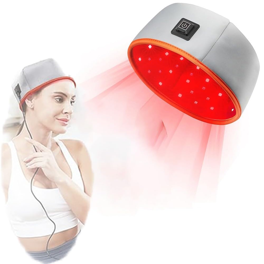 Casco per La Ricrescita dei Capelli, Cappello Ricrescita Capelli, Cappello per La Terapia della Luce Rossa A LED, 120 Perline A LED, 660 NM E 850 NM per Diradamento dei Capelli