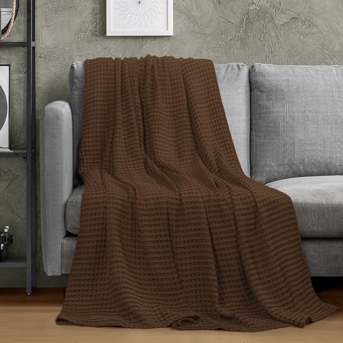 Miniatura 9 de Utopia Bedding Manta Tipo Gofre De Algodón De 300 Gsm Marrón - 274x228 Cm , Edredón Suave, Ligero Y Transpirable Para Todas Las Estaciones