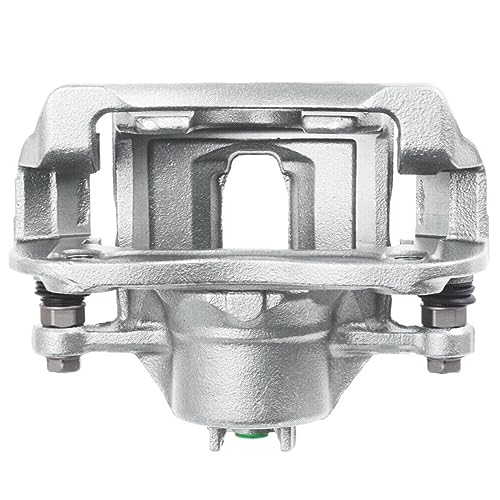 Image of Detroit Axle - Front Right Brake Caliper for 2012-2017 Hyundai Accent | Kia Rio, 2012-2014 Dodge Attitude, 2013 Brake Caliper with Bracket Replacement
