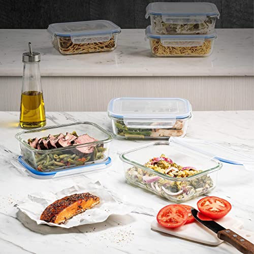 Finedine Glass Meal Prep Containers With Lids - Set Of 3 Square 28 Oz Containers - Airtight, Leakproof, Microwave & Dishwasher Safe - Perfect For Snacks, Dips, And Meal Prep (Pink) #TOP1