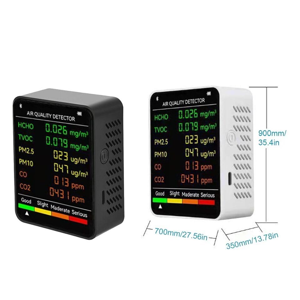 DREAWOO 6-in-1,Air Quality Monitor CO2 Multifunctional Carbon Dioxide Level Controller