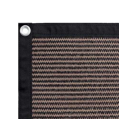 Shatex 90% Sun Shades for Patios 6X 16ft Shade Fabric Sun Shade Cloth Taped Edge with Grommets Sun-Block Mesh Shade for Pergola Cover Canopy Mocha, 12 Bungee Balls by Shatex - Used condition - US$32.21