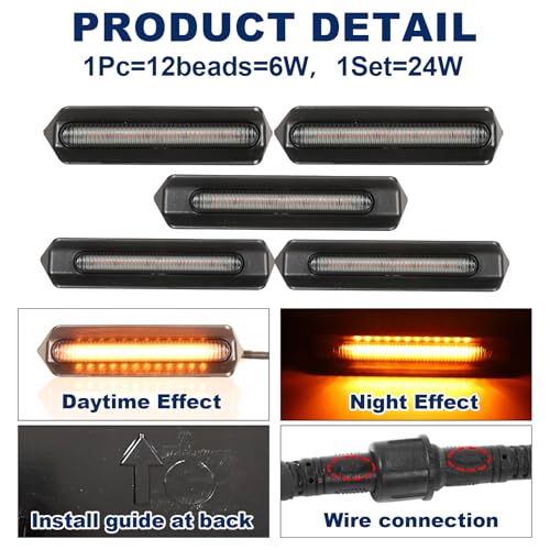 Image of LED Front Grill Lights for 2016 2017 2018 Chevy Silverado 1500 Accessories | Fits Silverado Custom WT LT LS Only Grille Light Bar with adaptor fuse Waterproof smoked lens Bright 6000K Silverado lights