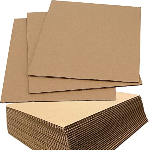 Premify 10 Pack Cardboard Sheets 12 x 12 Corrugated Sheets for Mailers Made With Kraft Paper Flat Packaging Inserts for Shipping Mailing Arts & Crafts Etc