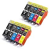 CIVO 10 Pack Ink Cartridges Compatible Replacement for Inkjet Printer PGI-225 & CLI-226 with Ink Level Indicator (2 PGI-225BK, 2 CLI-226BK, 2 CLI-226C, 2 CLI-226M, 2 CLI-226Y)