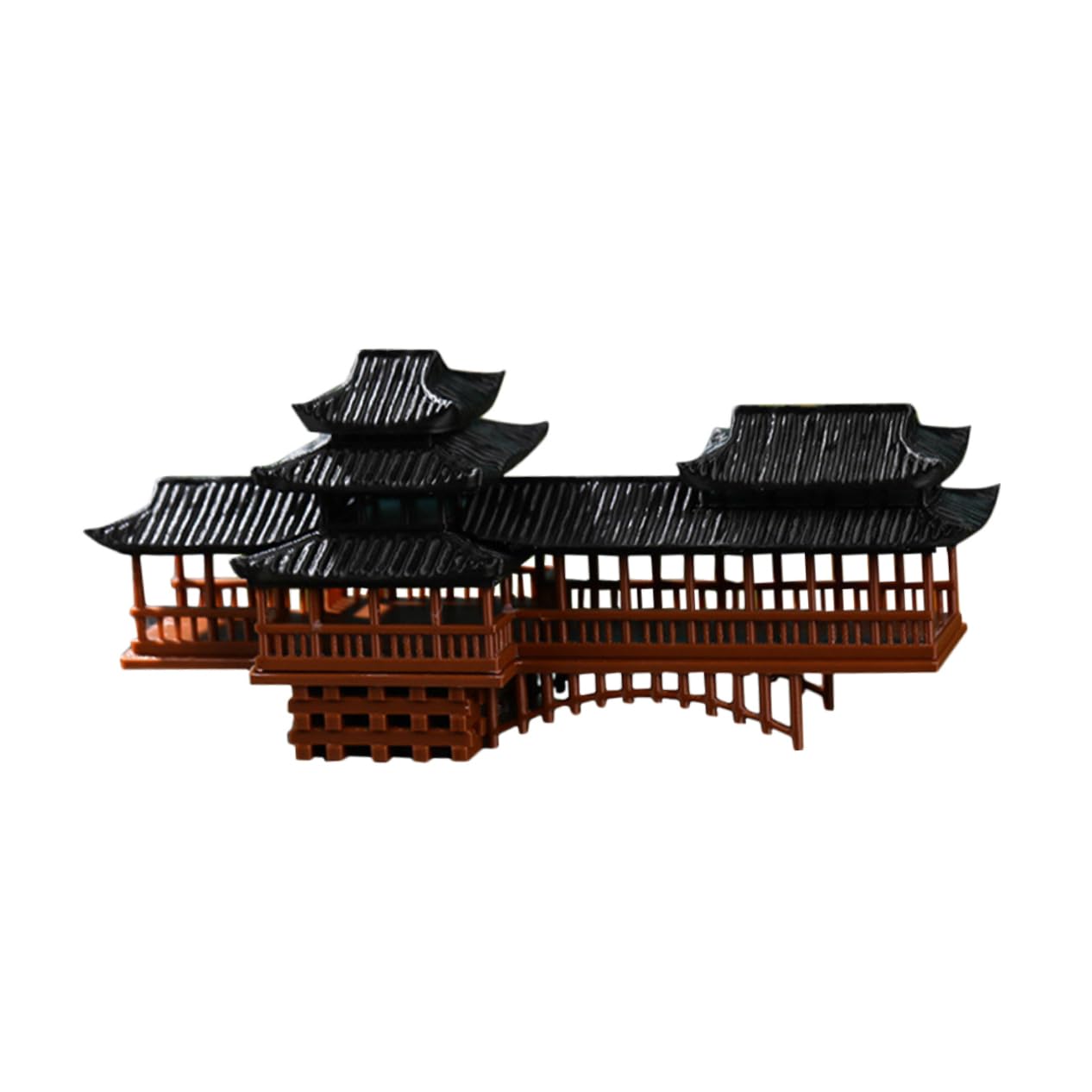 Cabilock Figurine de Mini Pavillon en Plastique Résistante aux Intempéries Détails Fins, Décor de Jardin Asiatique pour Dollhouses et Aquariums, Style Architecture Chinoise Traditionnelle