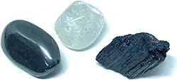 Kit Pedras Escudo Proteção Energética | Pedras Naturais | Hematita, Turmalina Negra e Cristal | Kit Mini Cristais para Proteção, Purificação e Equilíbrio dos Chakras | Energia Positiva e Bem-Estar