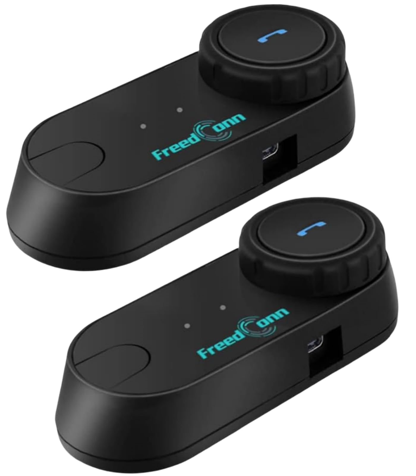 FreedConn Motorcycle Communication System Bluetooth 5.0 Music Sharing T-COMVB Helmet Bluetooth Headset for Motorbike Skiing 2~3 Riders Pairing/ 800M Range/ 2 Pack Changeable Hard/Soft Mic