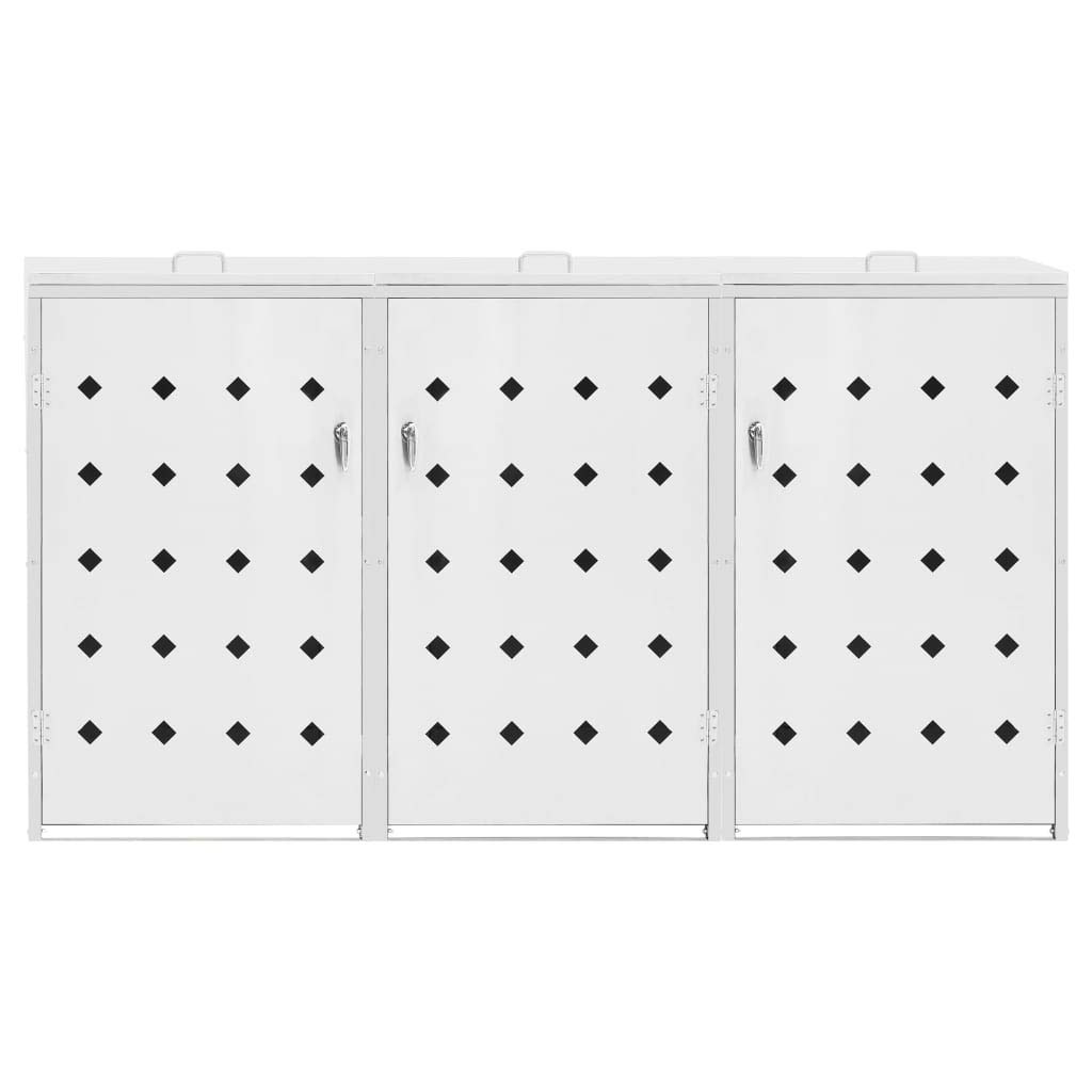 Mülltonnenbox Holz Für 3 Tonnen 240L - Akazien Massivholz 210x89x117cm