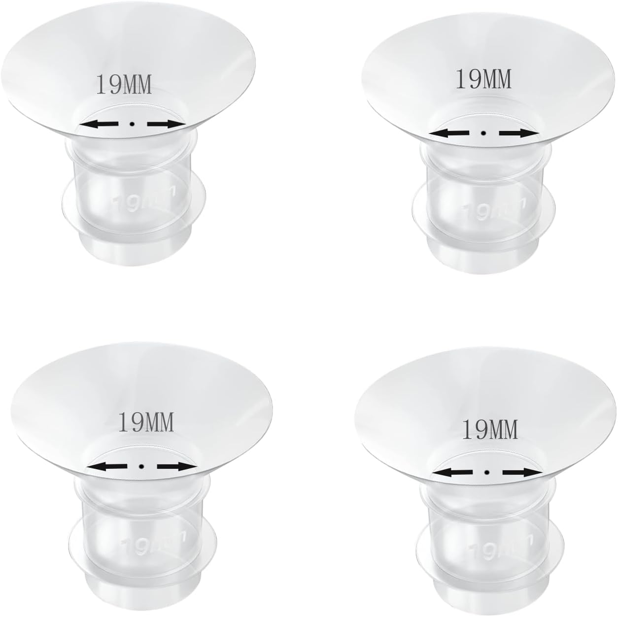 bliblo 4pcs Flange Insert 19mm,Compatible with Medela/TSRETE/momcozy,BPA Free Silicone Insert for Wearable Breast Pump Shield/Flange Insert，Milk Collector 24mm Universal