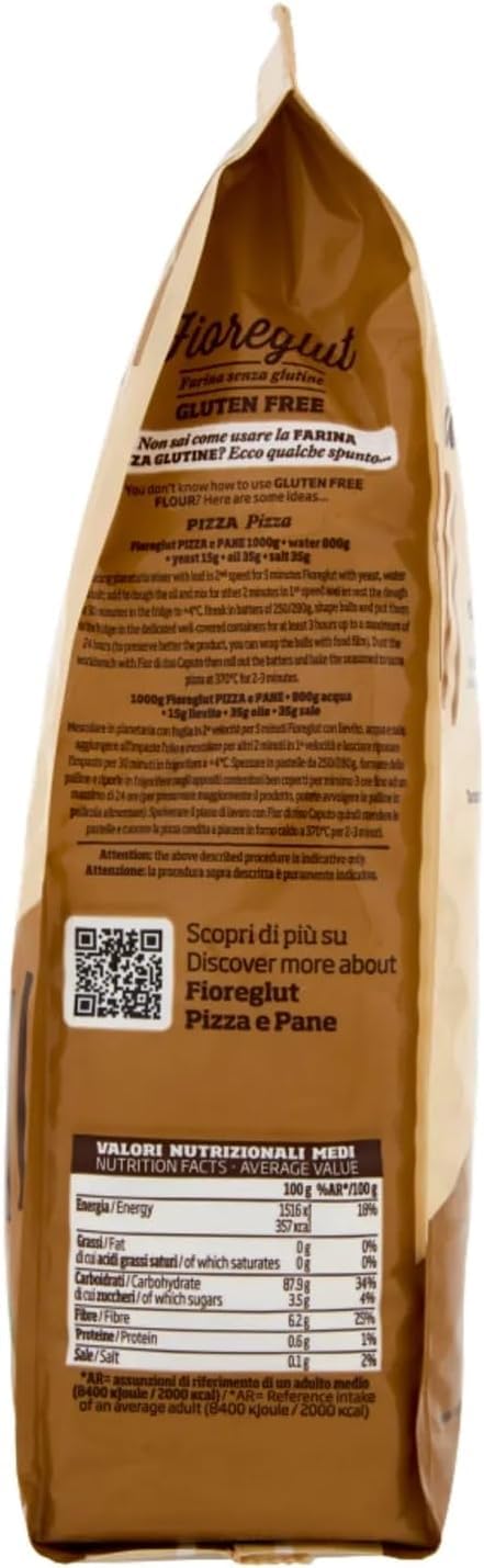Italian Gourmet Bundle 6 x 1 kg Farine Sans Gluten pour Pizza et Pain + Italian Gourmet Polpa 400 g, préparation spéciale sans gluten pour pâte à pizza et pain, mix farine gluten free