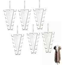 V-Shaped Double-Sided Closet Hanger, 12 Hooks Rotating Organizer for Hats Scarves Belts White/6pcs