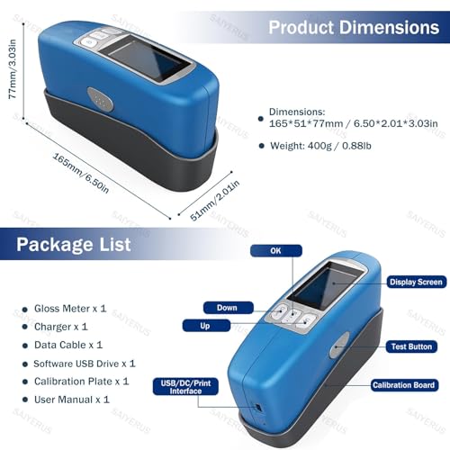 Medidor digital de brillo con medicion rapida de 0,5 segundos y software USB 5