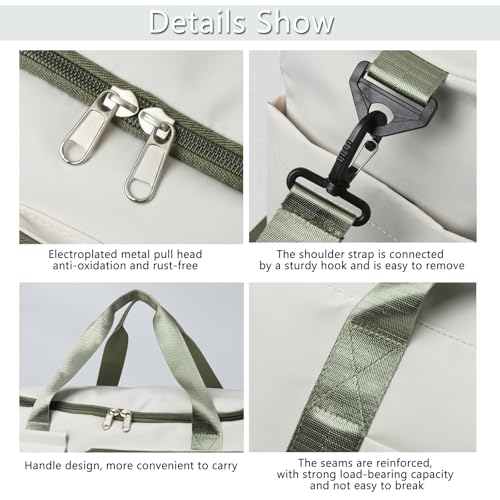 Garment Bags for Travel, Carry on Bags for Airplanes Women, Luggage Bags for Travel with Shoe Compartment, Weekender Bag, Men Gym Bag(White)4