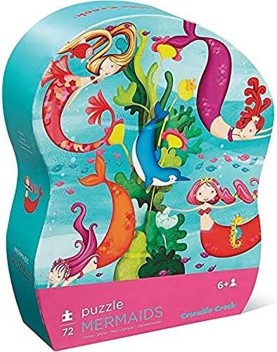 Crocodile Creek - Mermaids - 72-piece Junior Jigsaw Puzzle - for Kids Ages 5 Years and Up - Heavy-Duty Box for Storage - Finished Puzzle is 14” x 19” (4215-6)
