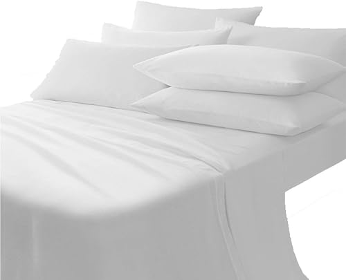 Sábana encimera de 300 hilos 100% algodón egipcio, 1 pieza, suave acabado italiano, sábana encimera tamaño King Alaska, color blanco