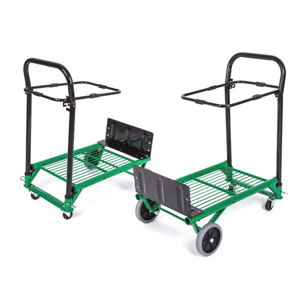 Carrello Pieghevole da Giardino per la casa Carrello Pieghevole Carrello per la Spesa Carrello Portatile Carrello elevatore Multifunzionale a 4 Ruote