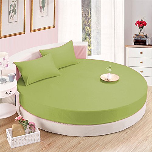 Drap-housse rond en coton égyptien 600 fils de couleur sauge pour lit circulaire