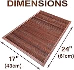 Queensell Bamboo Rug – Bamboo Bathroom Accessories Area Rug – Bath Mat – Bathroom Rugs – Runner Small Rug 17" x 24" Dark Brown