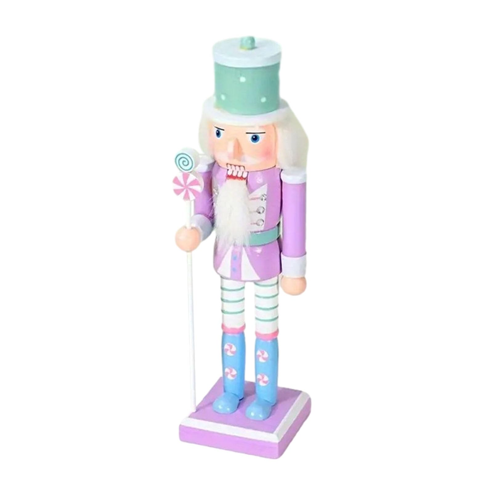 Glifora 25CM Christmas Wooden Nutcracker Figurine - Cartoon Soldier Figure Statue Sculpture, Festival Holiday Party Ornament Decoration