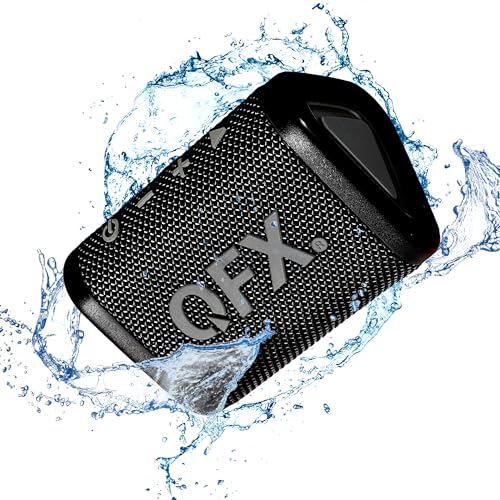 BT-ZX0 Mini Speakers - IPX7 Waterproof Portable Bluetooth Speaker | Dynamic HD Sound | Small Wireless Speaker with TWS, FM Radio, Long Battery Life | Ultimate Travel Speaker for Music Lovers, Black by QFX - Used condition - US$14.25