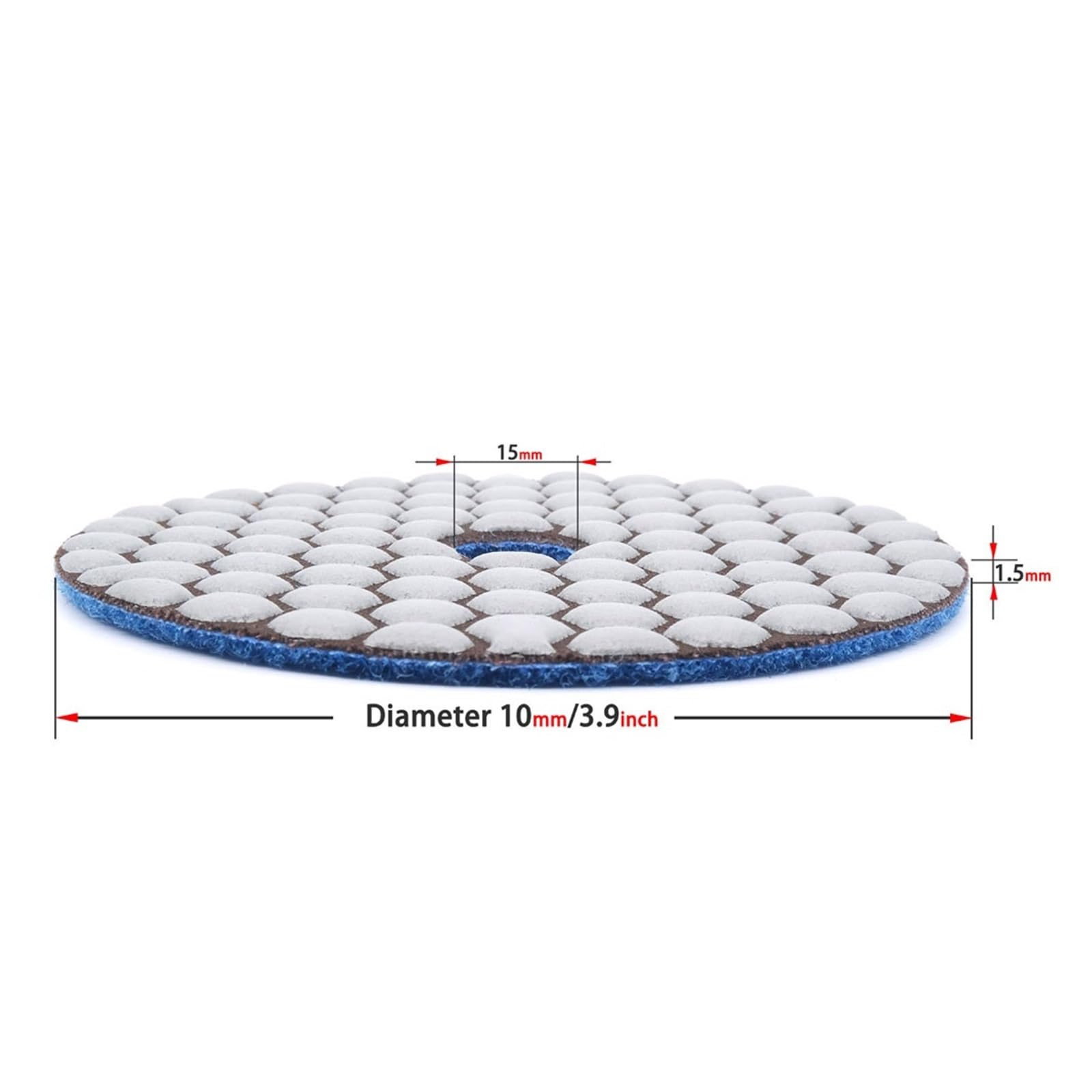 Almohadilla de pulido de diamante Disco de lijado flexible seco for pulido de diamante de 4"/100 mm Unión de resina(Grit 100)