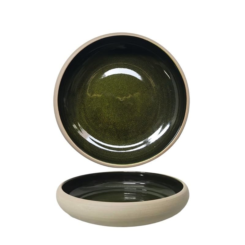 Talerze okrągły ceramiczny talerz do sałatek owocowych miska na zupę miska ramen dom kuchnia retro zastawa stołowa przekąska chleb miska deserowa talerze deserowe(C)