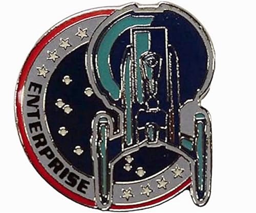 Star Scifi Trek Enterprise Ship 1 Inch in Tall Metal Enamel Pin