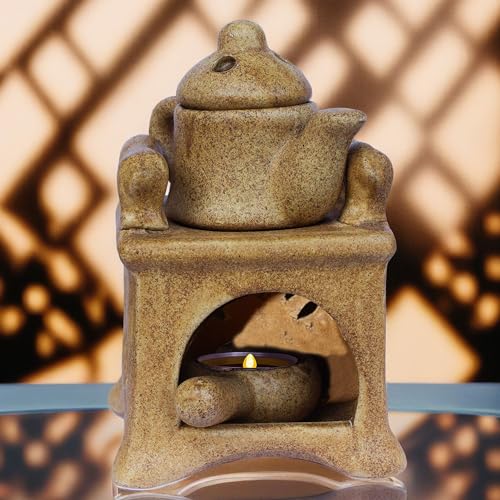 Aroma Diffuser Essential Oil Diffuser for Home, Tea Light Oil Burner for Serenity, Wellness Gift, Indoor Fragrance (Soapstone) — photo — 7 of 9