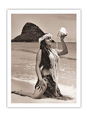 Hawaiian Summer - Mokoliʻi Island (Chinaman's Hat) - Vintage Sepia Toned Photograph By Alan Houghton C.1960S - 100% Pure Carbon Archival Inks - 290Gsm Bamboo Paper Fine Art Print 9X12In #TOP11