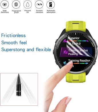 Compatible for Garmin Forerunner 965 Screen Protector, HD Full Coverage Invisible TPU Screen Protector Compatible for Forerunner 965 Smartwatch - 2023 (3PCS)