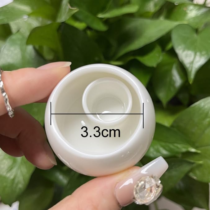 Recipiente doble de porcelana para arte de uñas 2 en 1 miniatura 3
