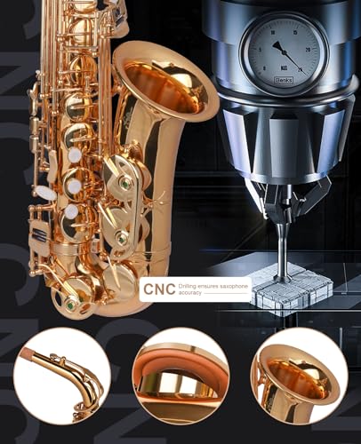 eb alto saxophone - beginner to professional gold finish adult size