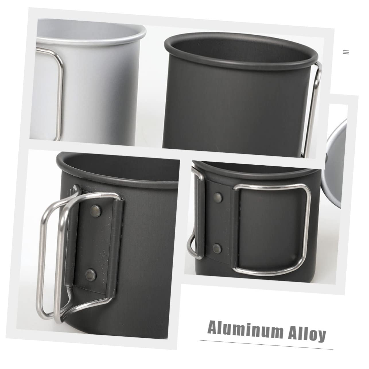 4pièces Gobelet Eau Pliable Aluminium Pour Camping Tasse Portable Avec Design Élégant Idéale Pour Boissons Chaudes Et Froides Utilisation Pratique Extérieur