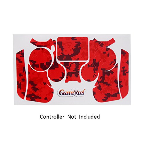 Gamexcel Skins Compatible With Ps4 Controller - Stickers Compatible With Playstation Dualshock 4 - Decals Cover Skin Accessories Compatible With Ps4 Slim Controllers - Digicamo Red #TOP1