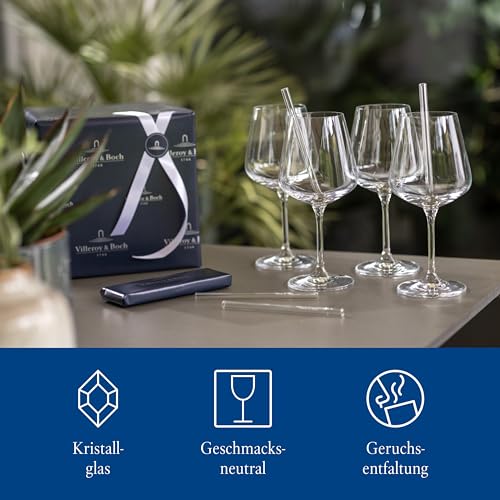 Image of Villeroy & Boch Ovid Collection Red Wine Glass, 4-piece Set, Crystal Glass, 20 oz Capacity