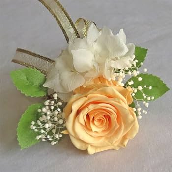 ウェディング　ブーケ　プリザーブドフラワー　オレンジホワイト　結婚式　ブートニア ウェディング ブーケ プリザーブドフラワー オレンジホワイト