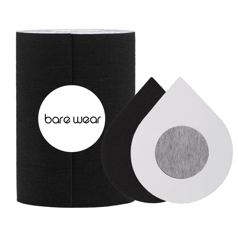 Combo Body Tape Plus 5m 10cm Roll & Nipple Pasties Plus (Pack of 10) Hypoallergenic Sweatproof Waterproof 8 Hours Wear Time