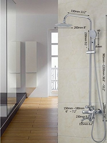 Ensemble douche baignoire mitigeur résistant au calcaire 8" - 2