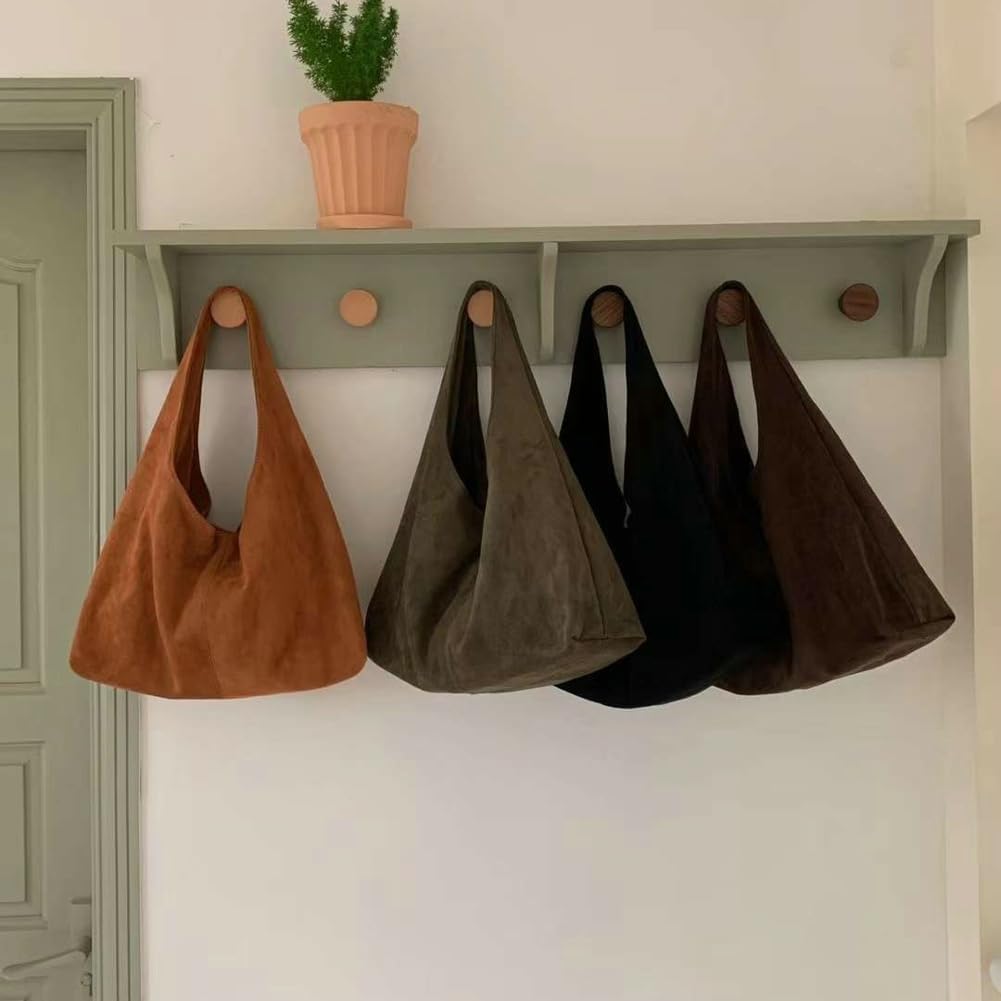 Slouchy Hobo Bags Women Lightweight Shoulder Bag Crossbody Purse Suede Tote Top-handle Handbag for Everyday Casual Work