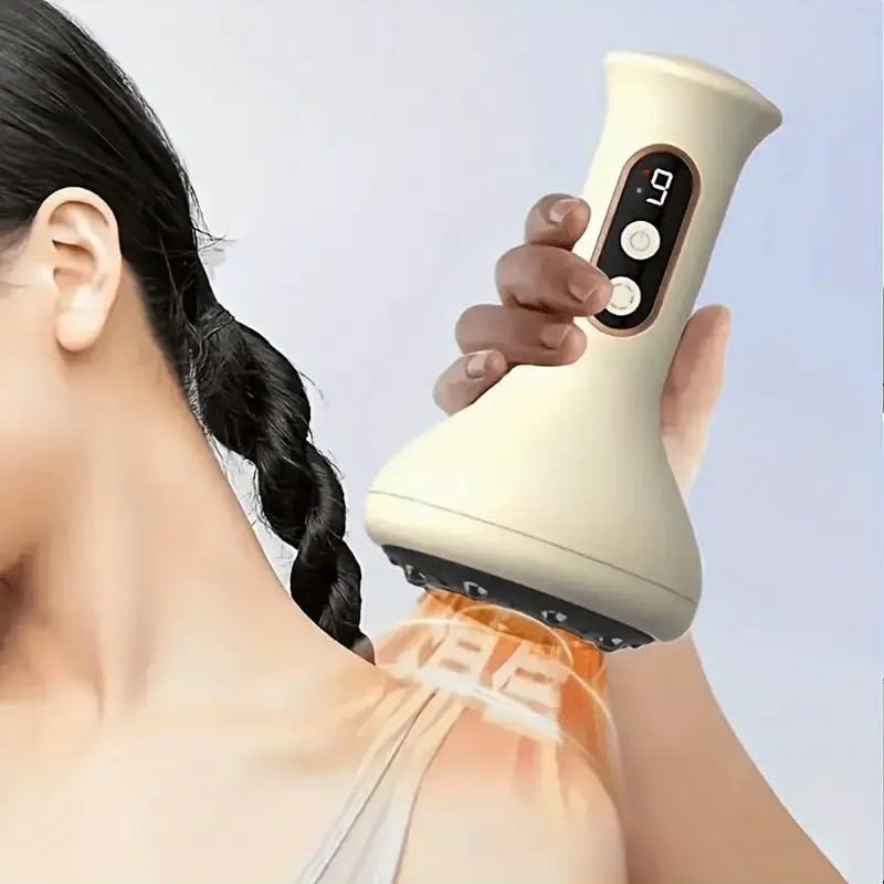 Carga USB: masajeador inteligente de 9 velocidades ajustable, taza eléctrica y masajeador Gua Sha para uso doméstico, batería de 1200 mAh, herramienta de ventosa al vacío de todo el cuerpo