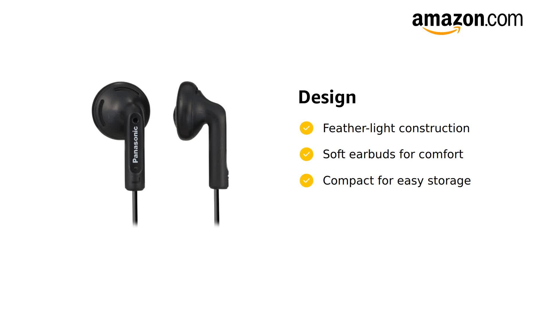Amazon.com: PANASONIC Stereo Earbud Headphones with Comfortable