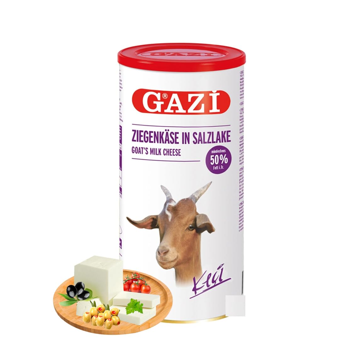 Gazi Premium Goat Milk Cheese 50% (Keci Peyniri) - Authentic Turkish Cheese (750g, Pack of 1)