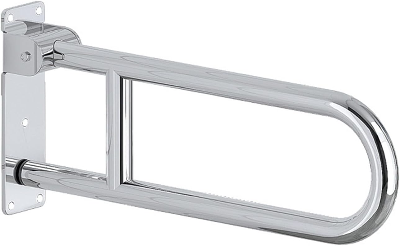 Toliet Handrail, Stainless Steel Foldable Toilet Grab 23.6" Safe Handle with Paper Holders Heavy Duty Support Handle for Bathroom Support