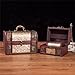 THY COLLECTIBLES Vintage Wooden Embossed Flower Pattern Jewelry Treasure Box Storage Organizer Trinket Keepsake Chest Pack of 3